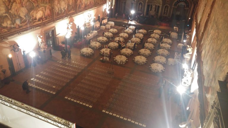 Salone affrescato · allestimento per una serata di gala